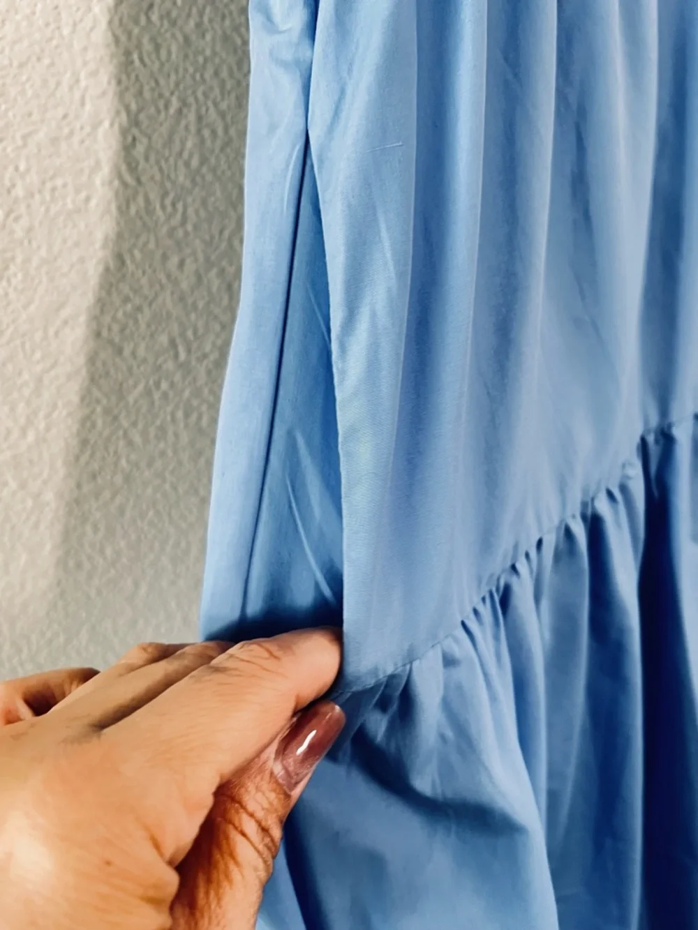 Entro Light Blue Maxi Dress with Crochet Details and Flutter Sleeves - Picture 7 of 10